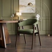 Chaise Chêne Foncé Tissu - Amber Vert