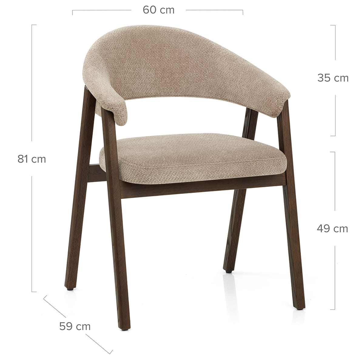Chaise Chêne Foncé Tissu - Amber Taupe