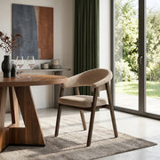 Chaise Chêne Foncé Tissu - Amber Taupe