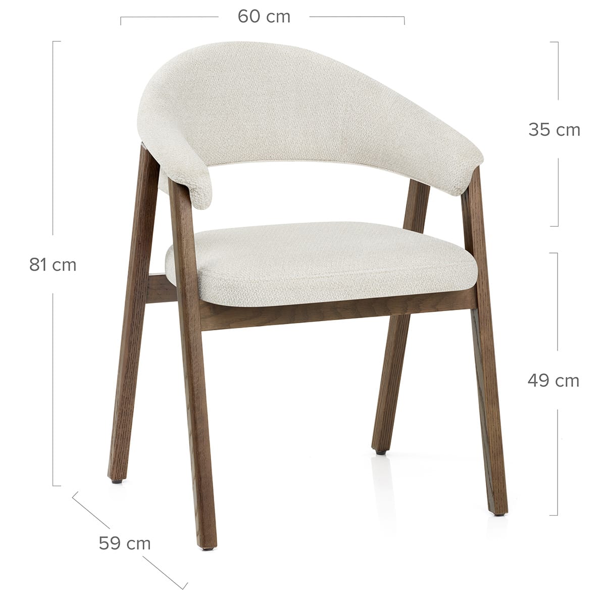 Chaise Chêne Clair Tissu - Amber Ivoire