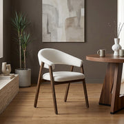 Chaise Chêne Clair Tissu - Amber Ivoire