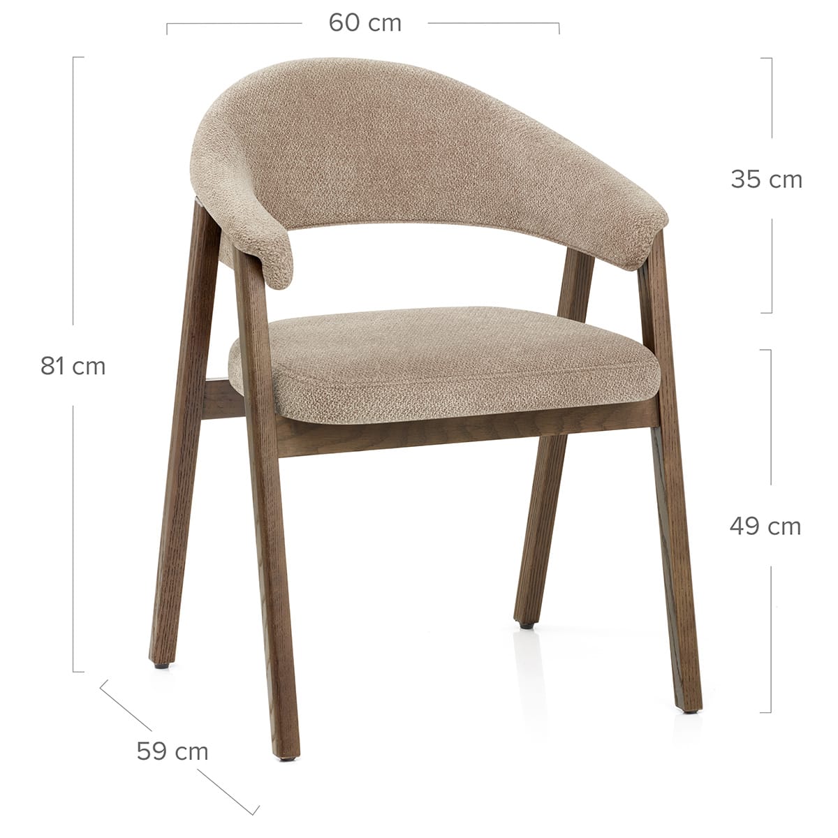 Chaise Chêne Clair Tissu - Amber Taupe