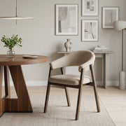 Chaise Chêne Clair Tissu - Amber Taupe