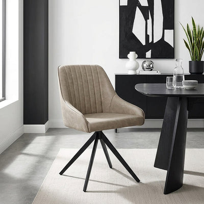 Chaise Faux Cuir - Amelia Taupe 