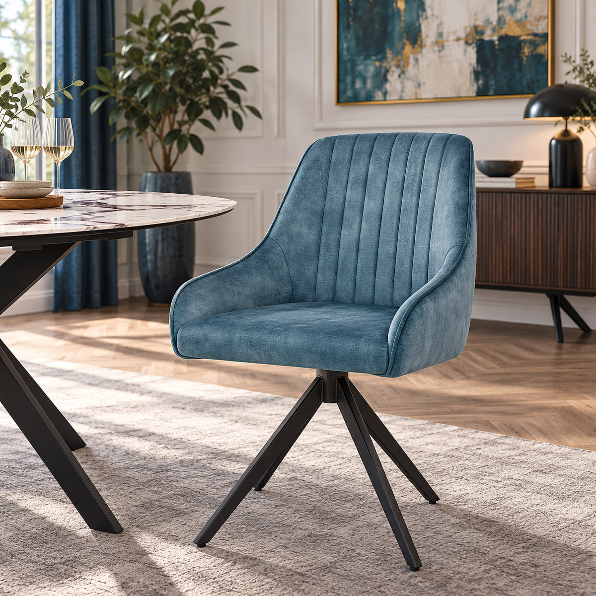 Amelia Chair Blue Velvet