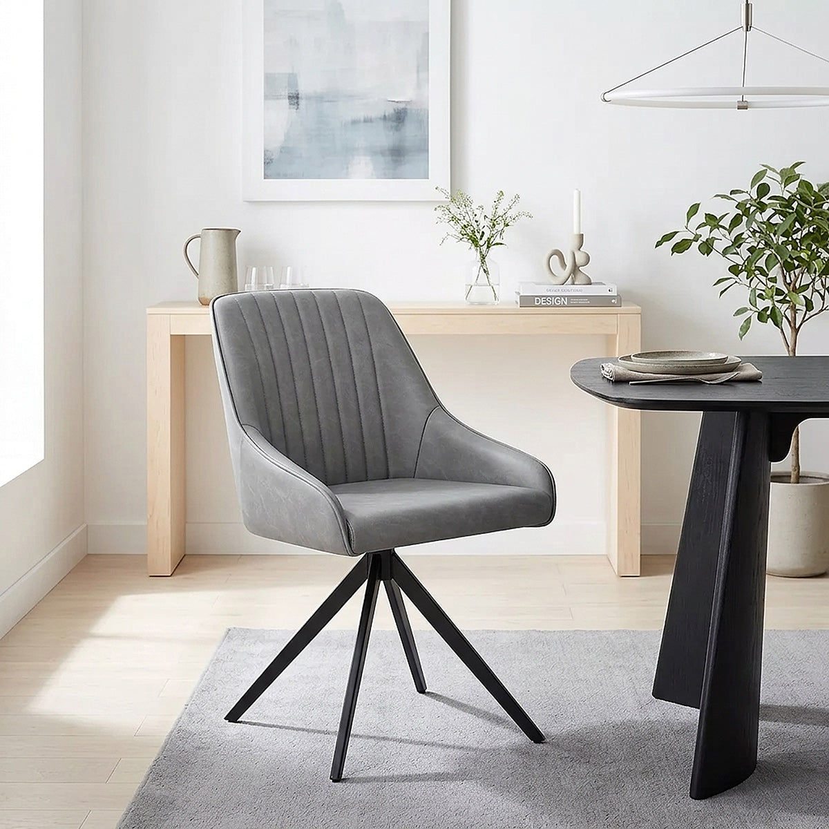 Chaise Faux Cuir - Amelia Gris 