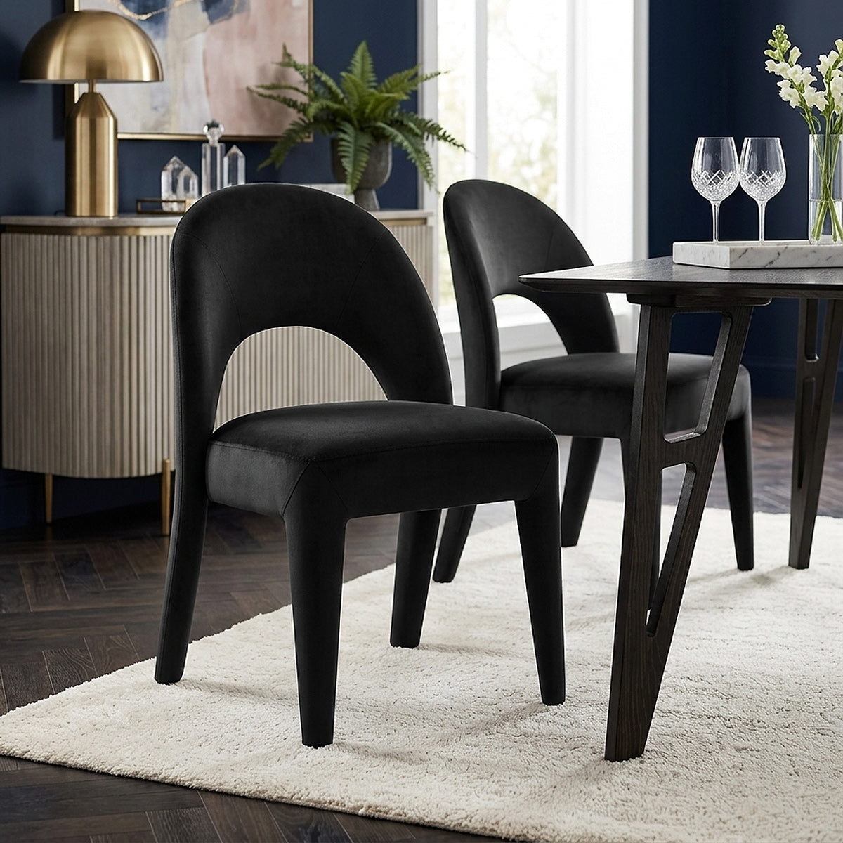 Chaise Velours - Amore Noir