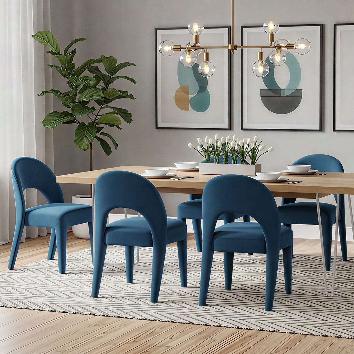 Chaise Velours - Amore Bleu
