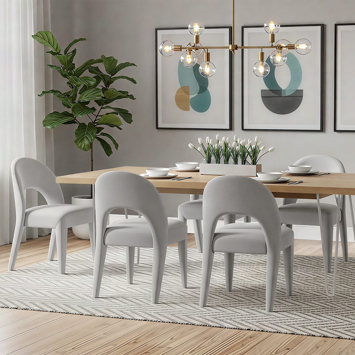 Chaise Velours - Amore Gris