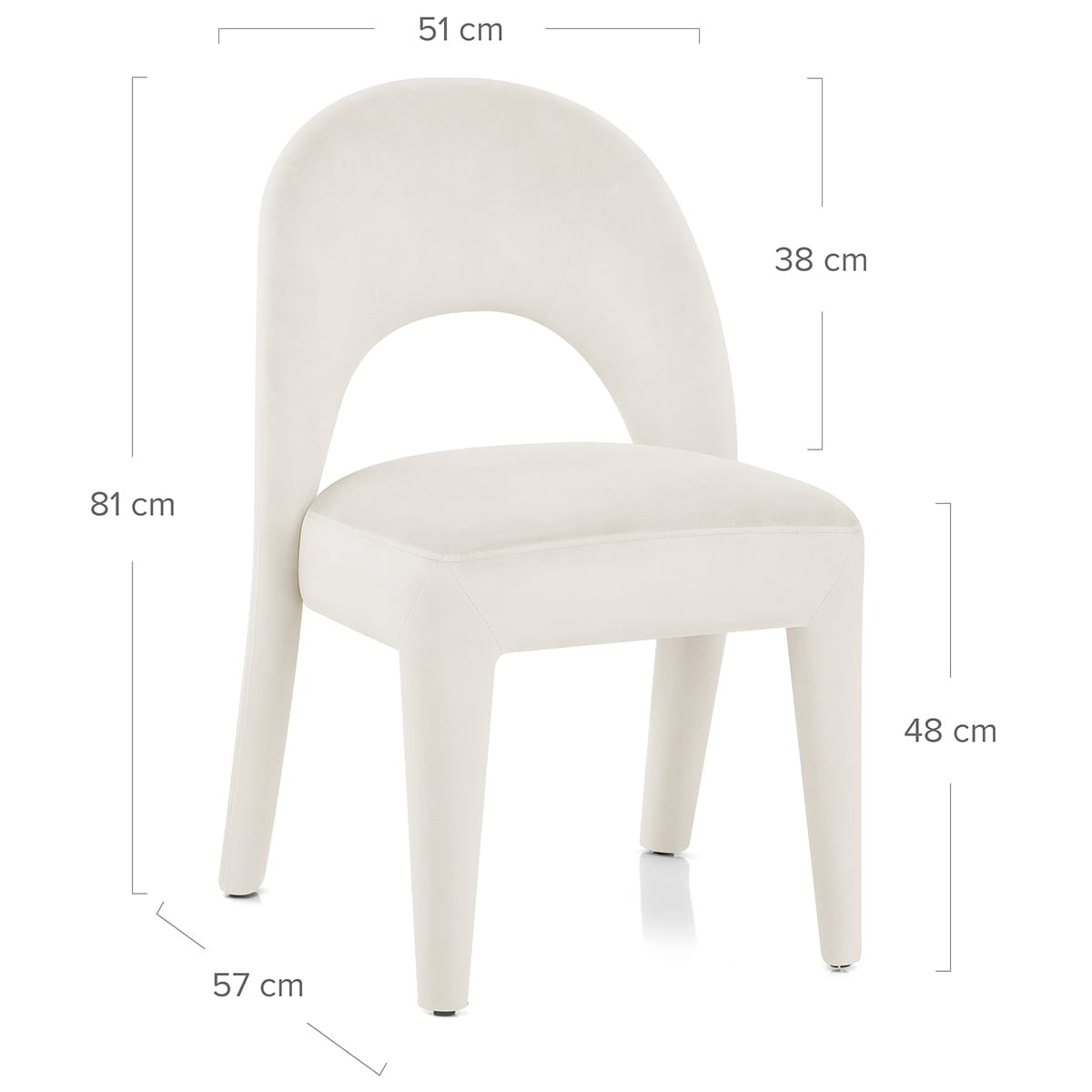 Chaise Velours - Amore Ivoire