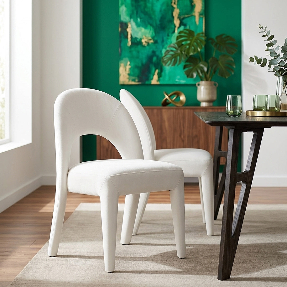 Chaise Velours - Amore Ivoire