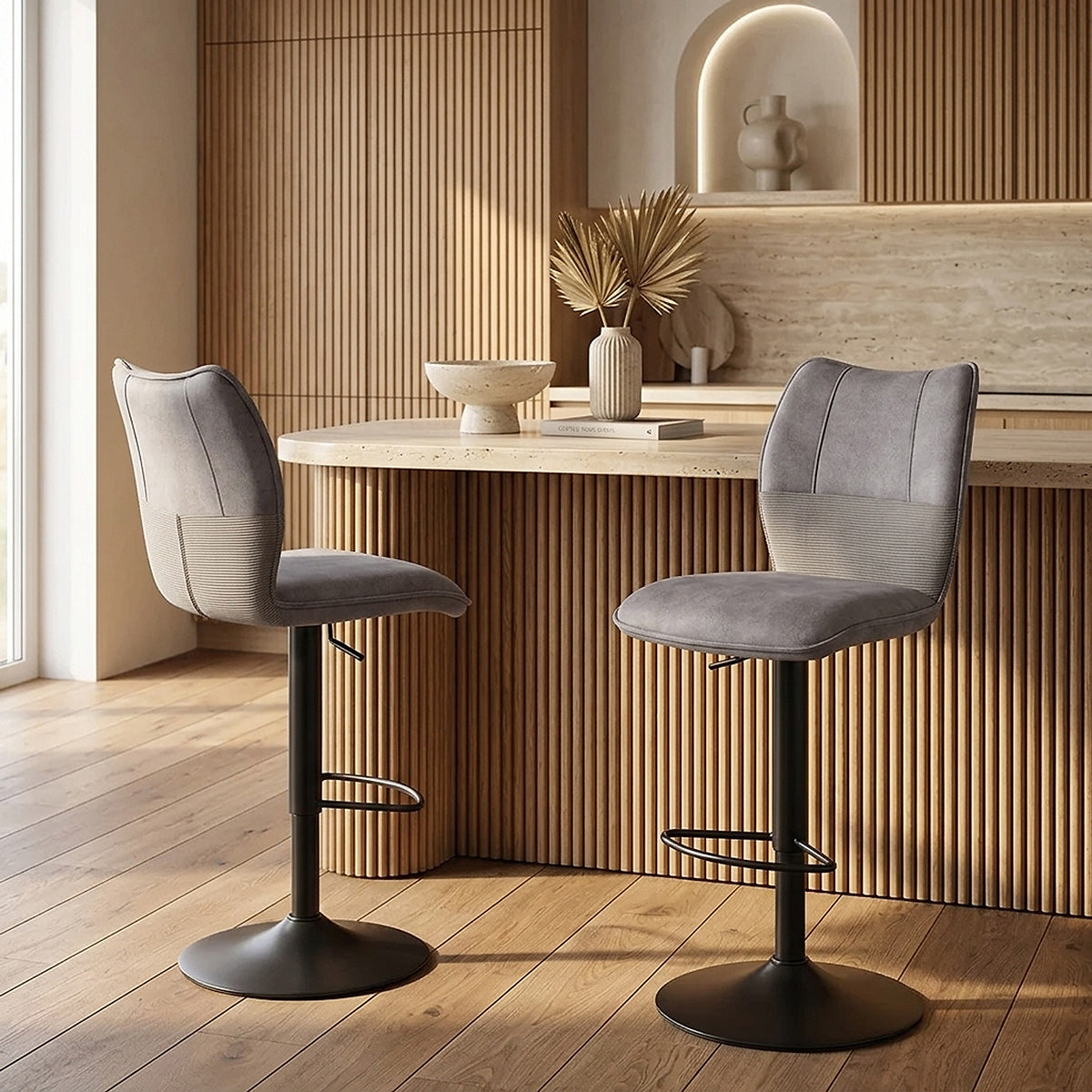 Tabouret de Bar Velours - Art Gris 