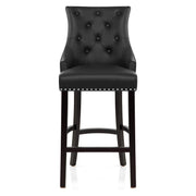 Ascot Bar Stool Black Leather