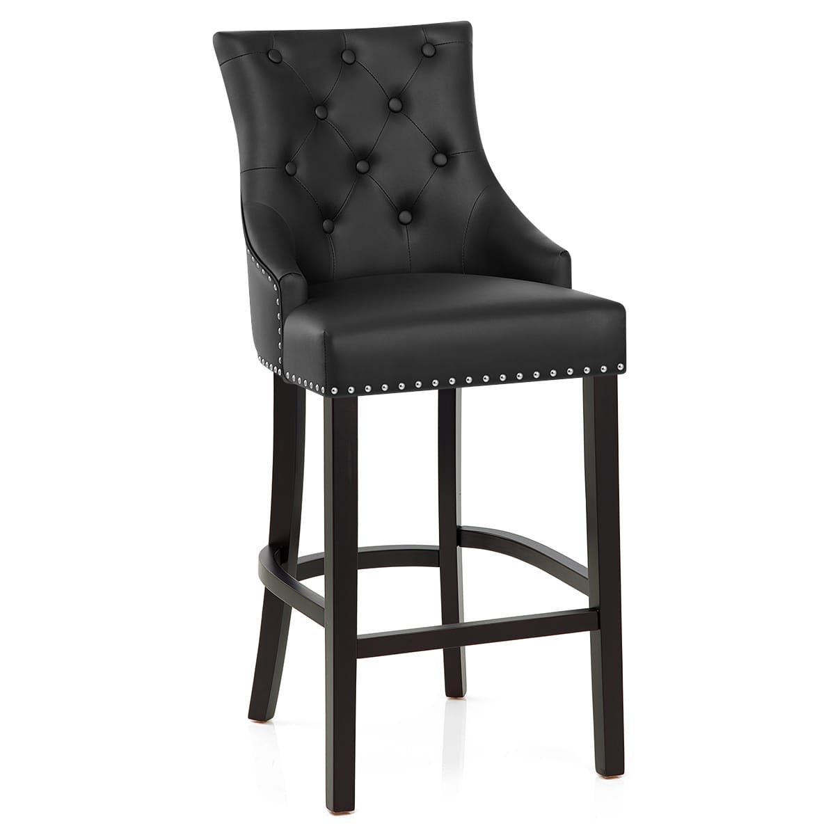 Ascot Bar Stool Black Leather