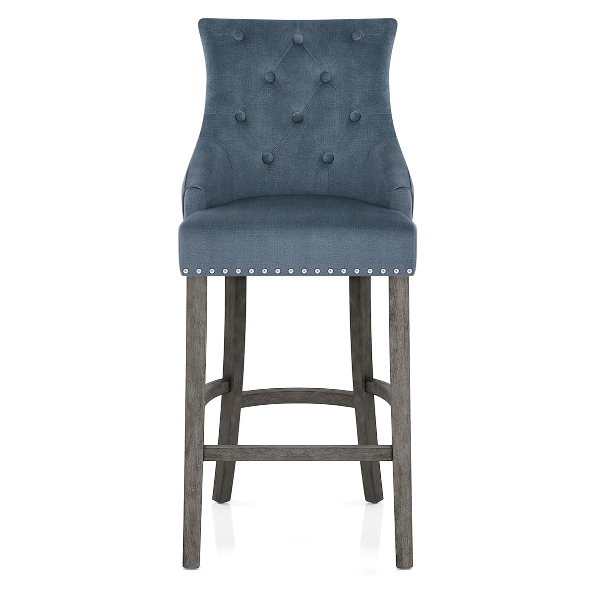 Chaise de Bar Bois Gris Tissu - Ascot Bleu 