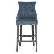 Ascot Bar Stool Blue Fabric