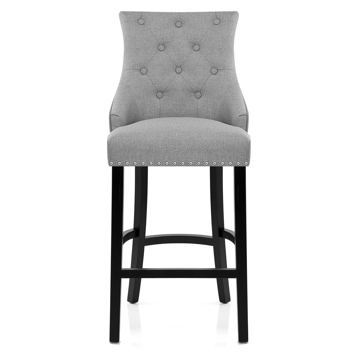 Chaise de Bar Bois Tissu - Ascot Gris 