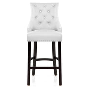 Ascot Bar Stool White Leather