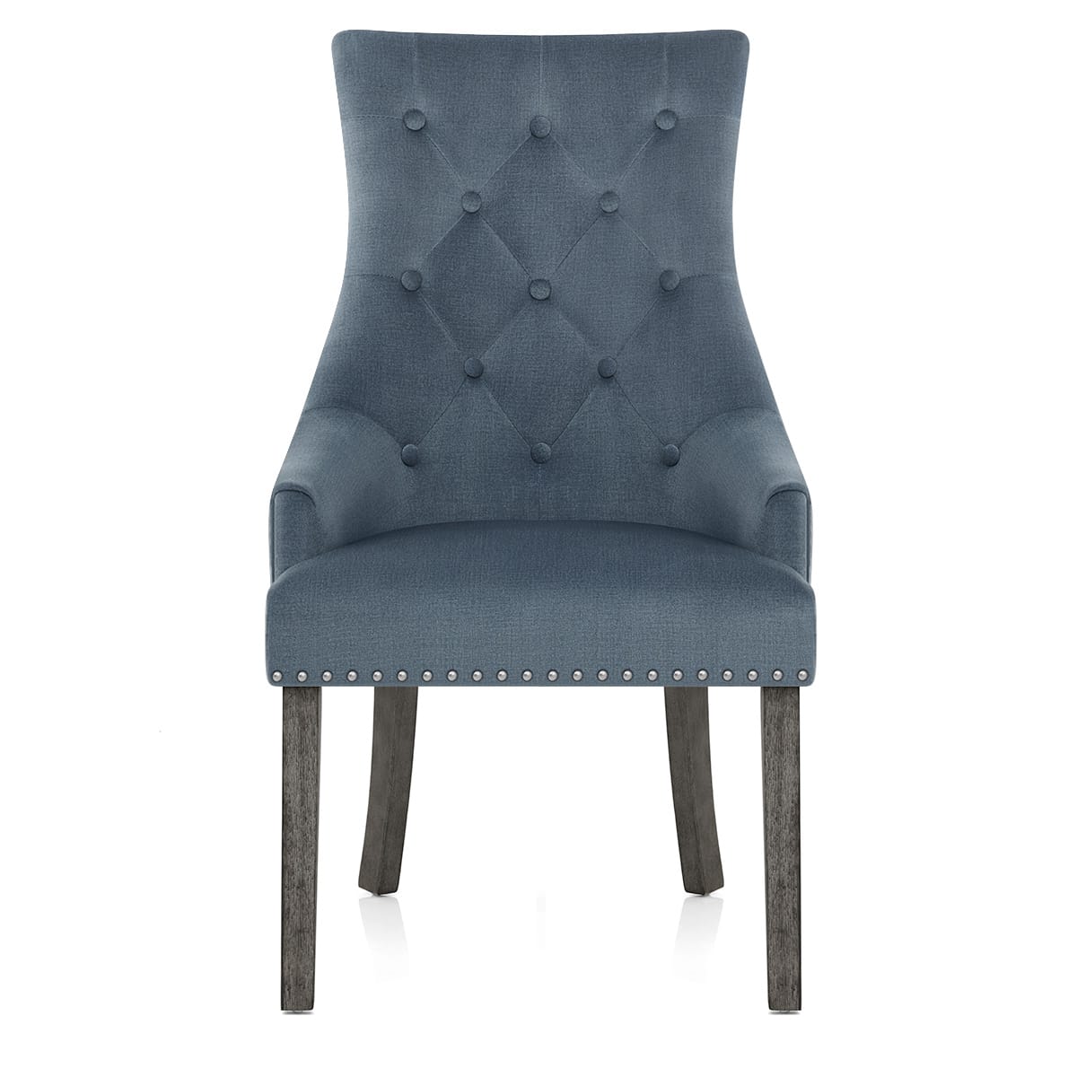 Chaise Bois Gris Tissu - Ascot Bleu 