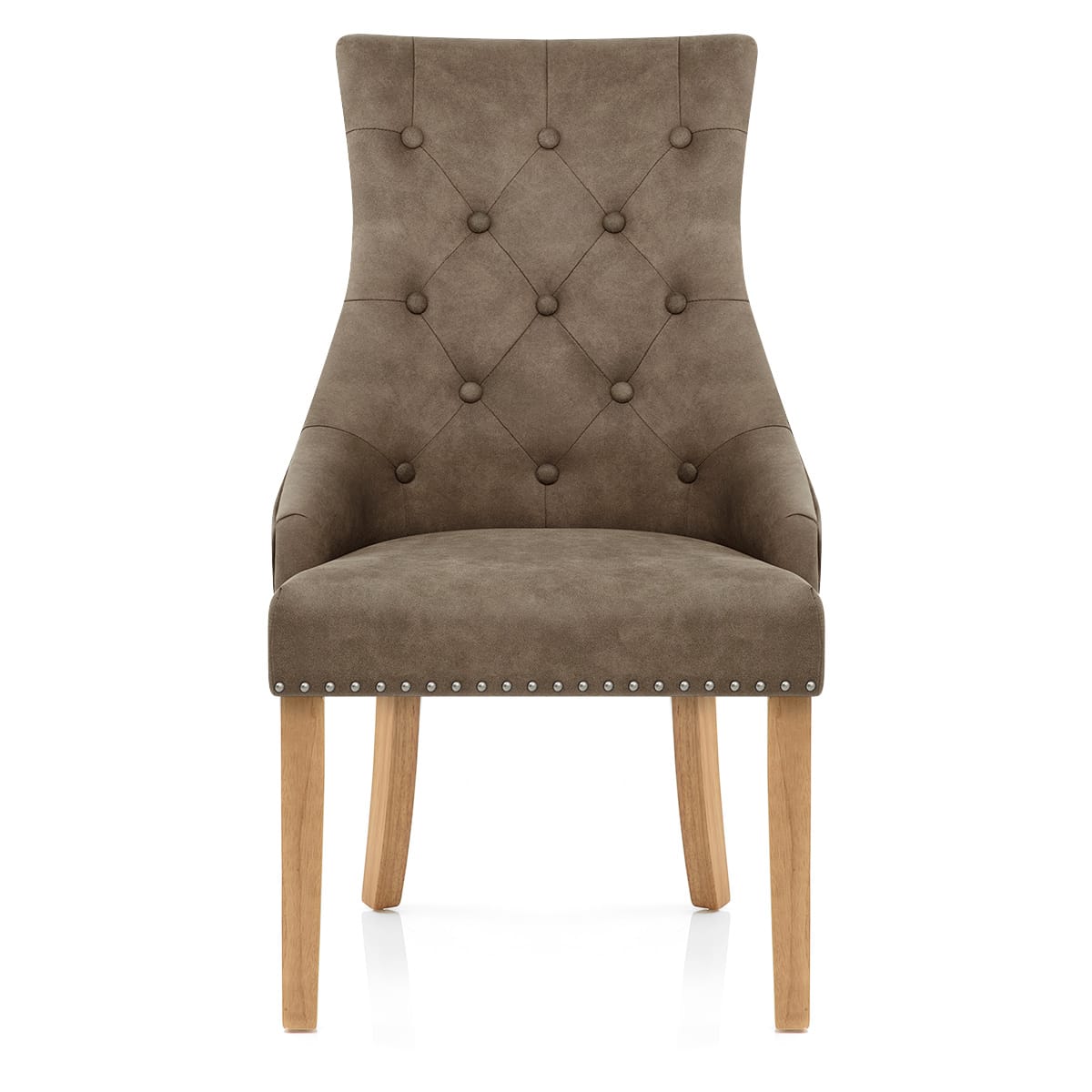 Chaise Chêne Faux Cuir - Ascot Marron 