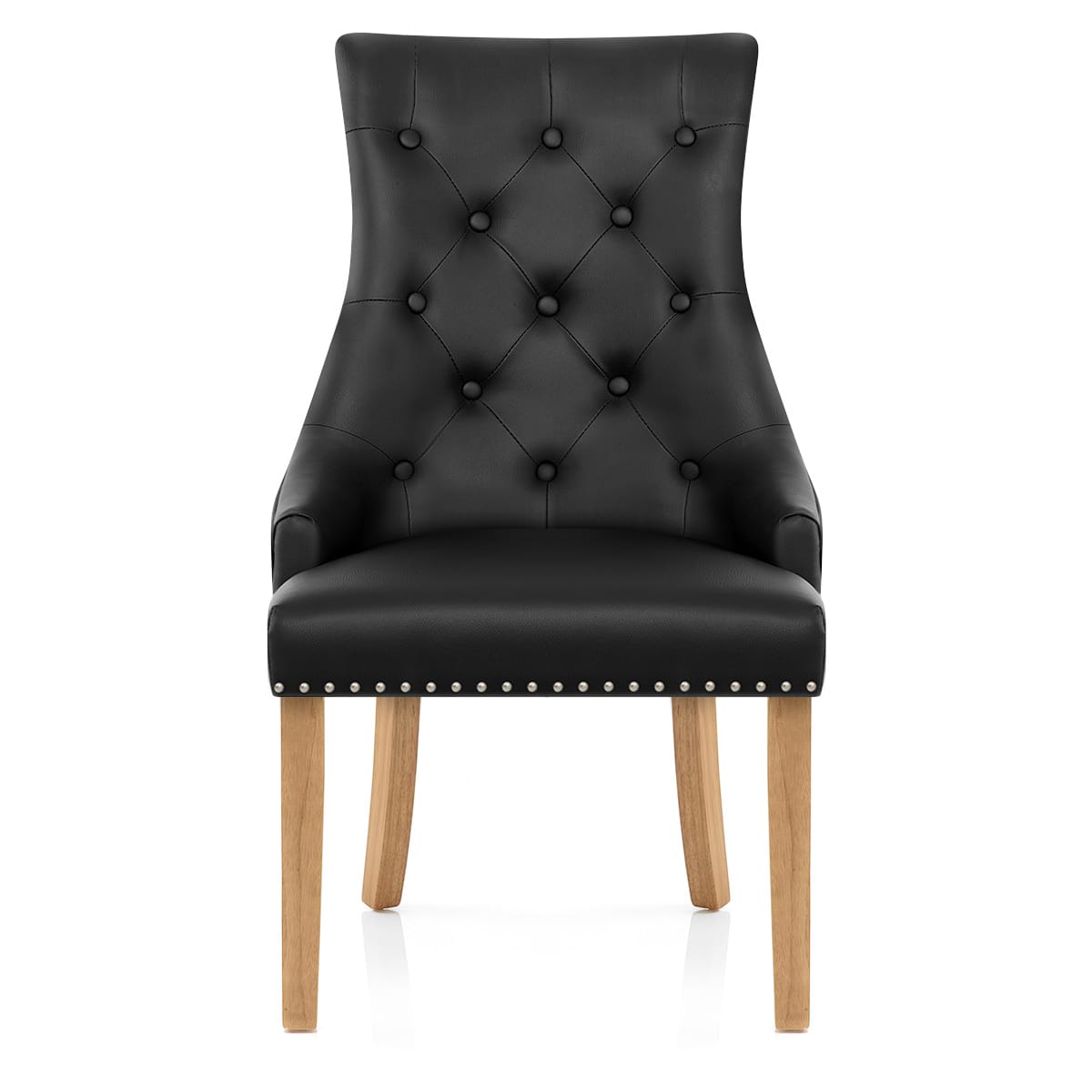 Chaise chêne cuir croûté - Ascot Noir 
