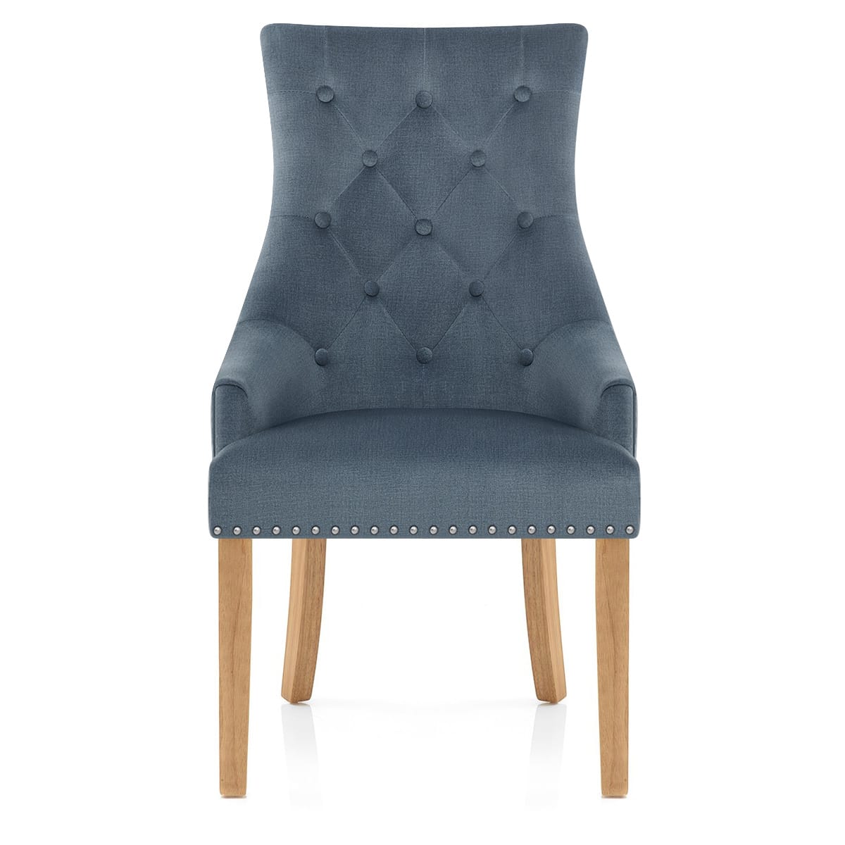 Chaise Chêne Tissu - Ascot Bleu 