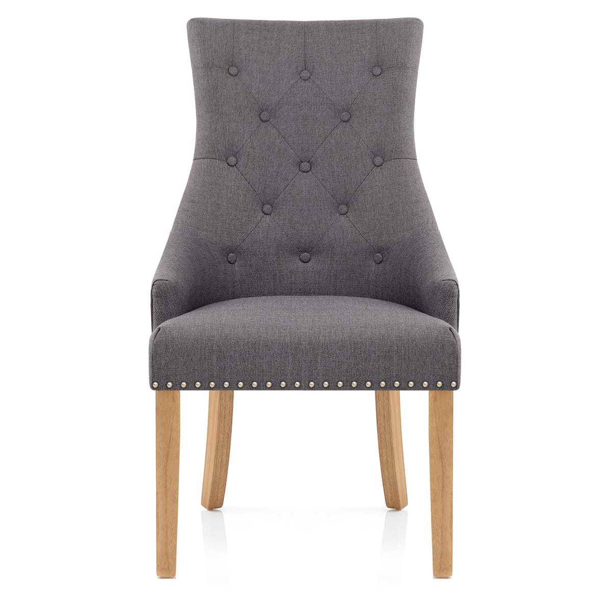 Chaise Chêne Tissu - Ascot Gris Foncé 