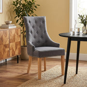 Chaise Chêne Tissu - Ascot Gris Foncé 