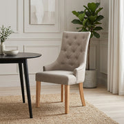 Chaise Chêne Tissu - Ascot Taupe 