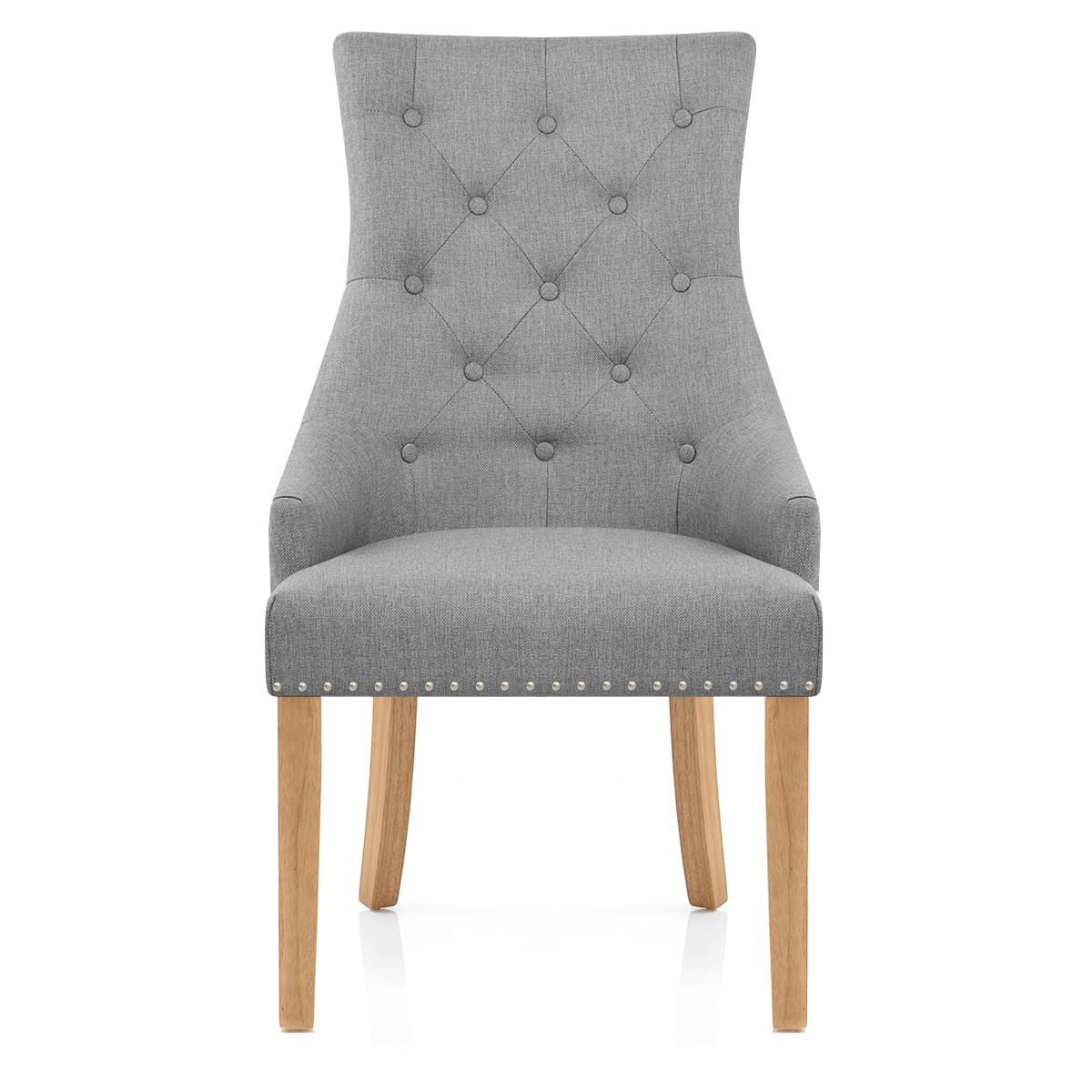 Chaise Chêne Tissu - Ascot Gris 