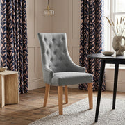 Chaise Chêne Tissu - Ascot Gris 