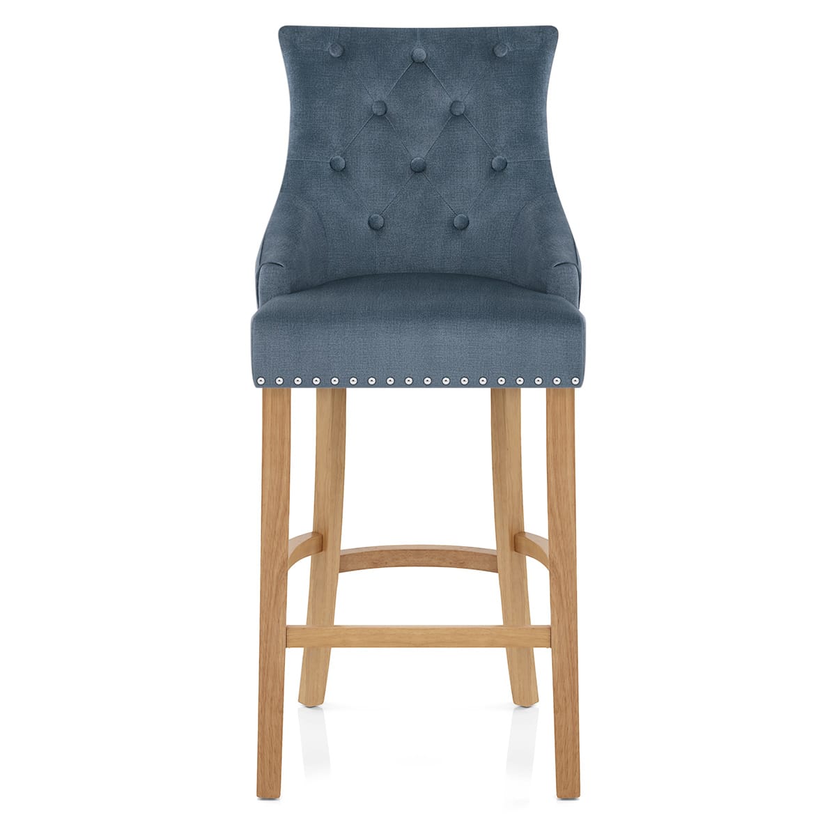 Chaise de Bar Chêne Tissu - Ascot Bleu 