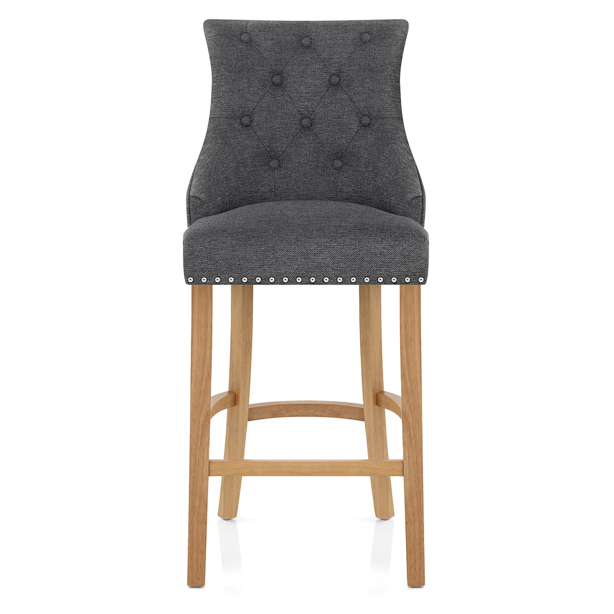 Chaise de Bar Chêne Tissu - Ascot Gris Foncé 