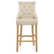 Ascot Oak Stool Cream Leather