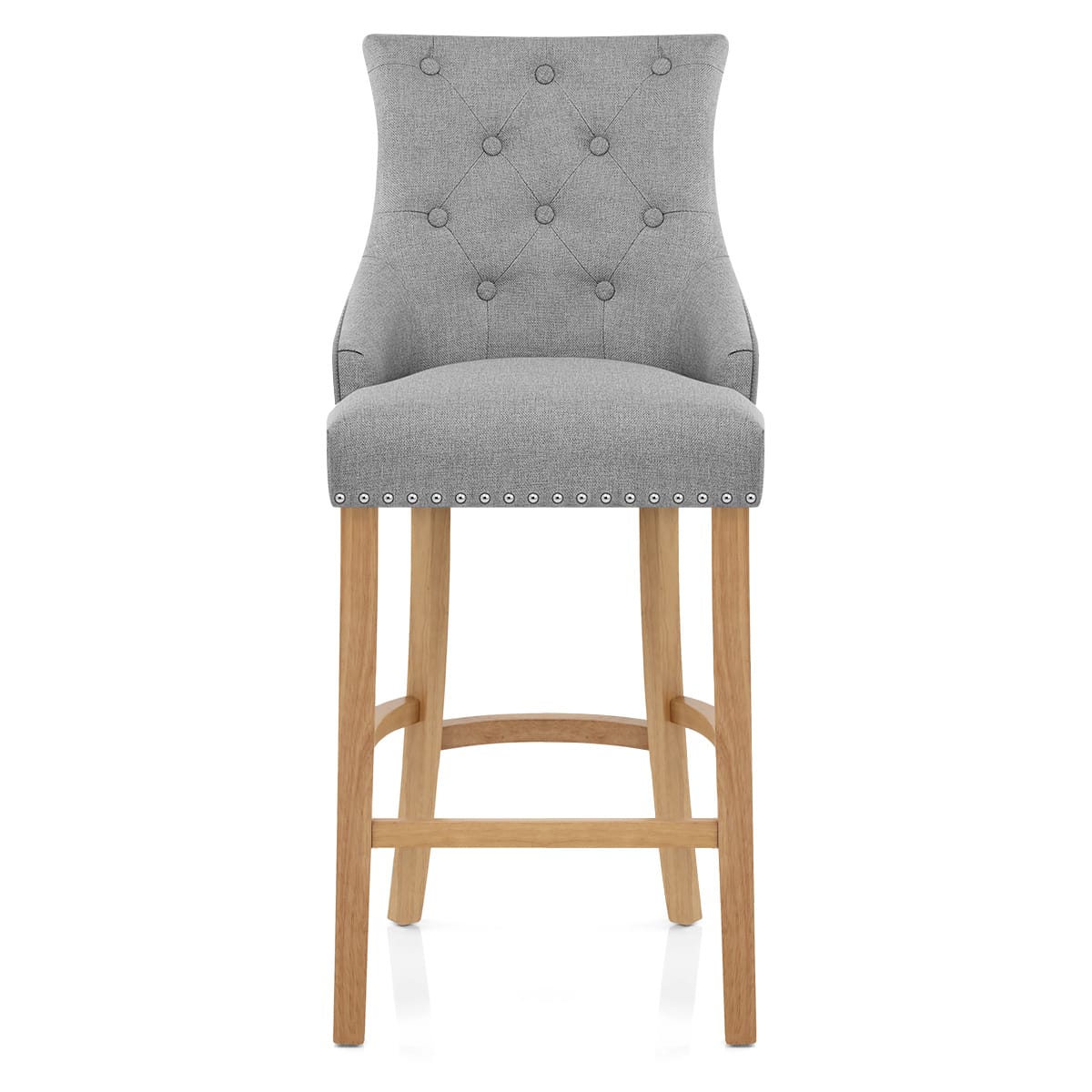 Chaise de Bar Chêne Tissu - Ascot Gris 