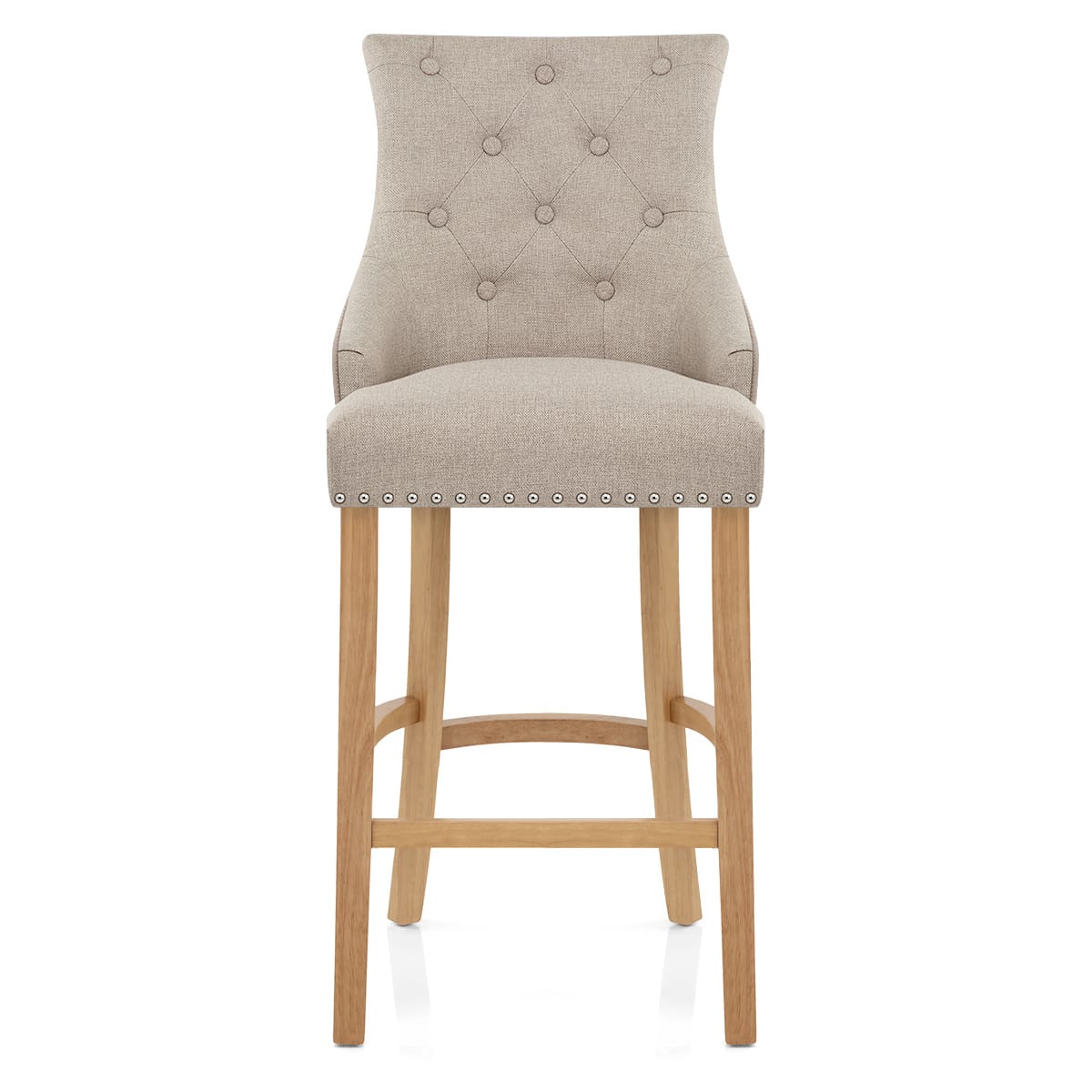 Chaise de Bar Chêne Tissu - Ascot Taupe 