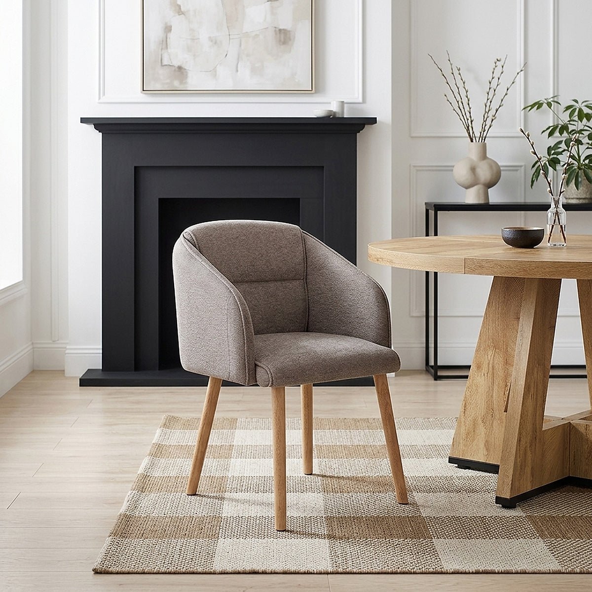 Chaise Bois Tissu - Asti Marron 