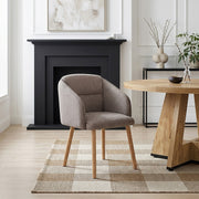 Chaise Bois Tissu - Asti Marron 