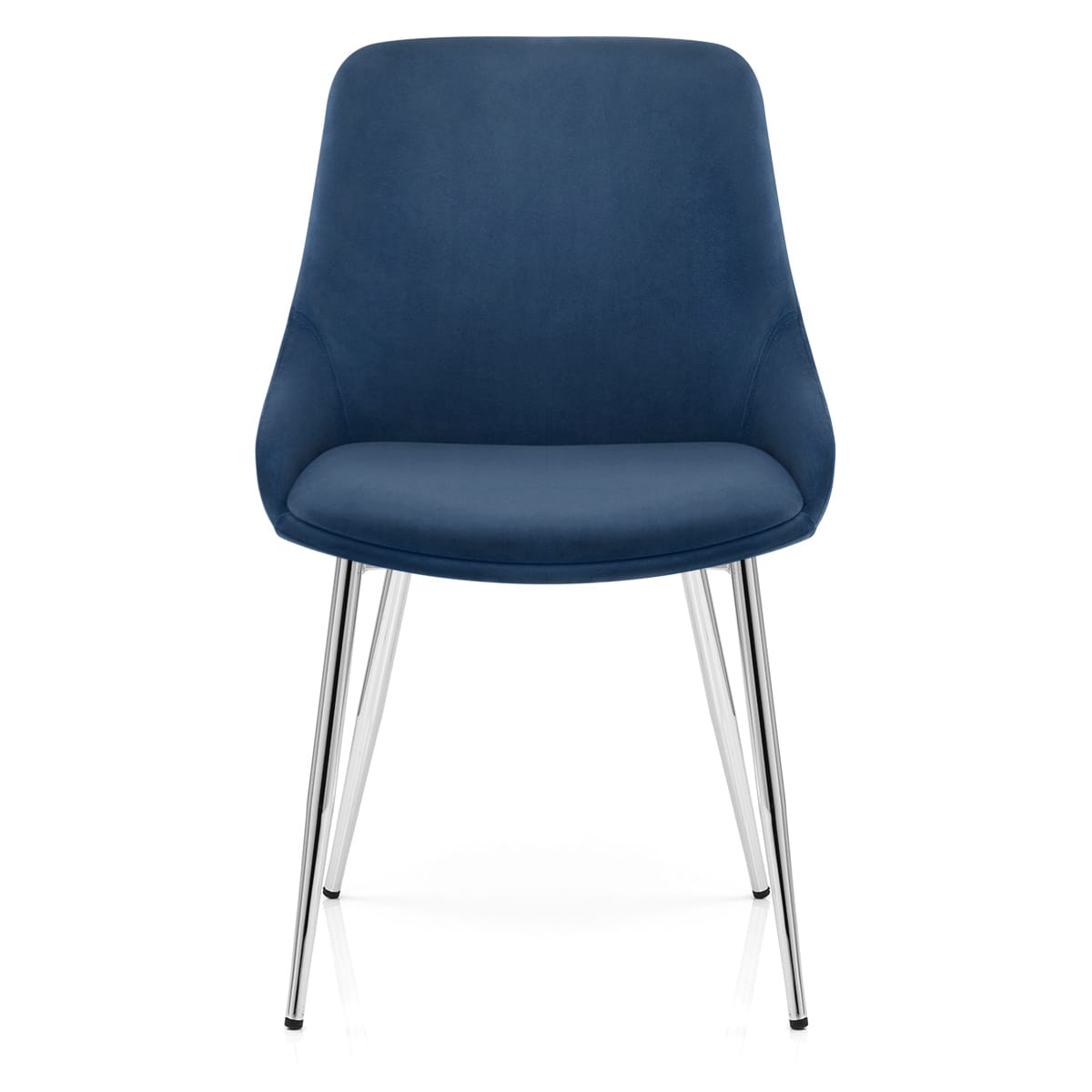 Chaise velours chrome - Aston Bleu 