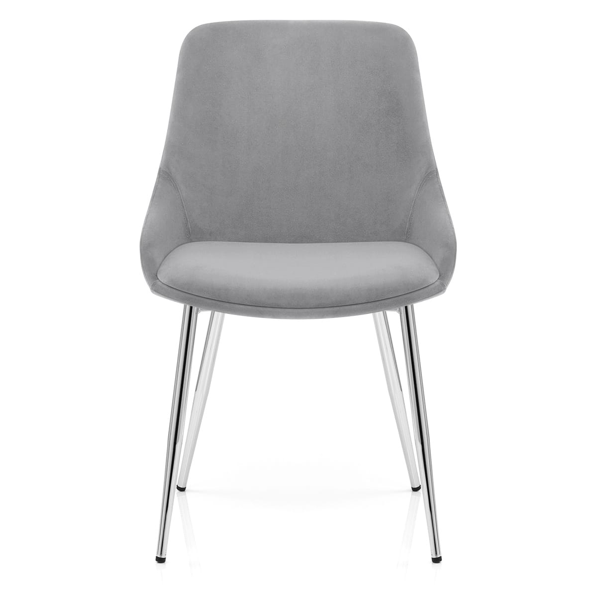 Chaise velours chrome - Aston Gris 