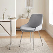 Chaise velours chrome - Aston Gris 
