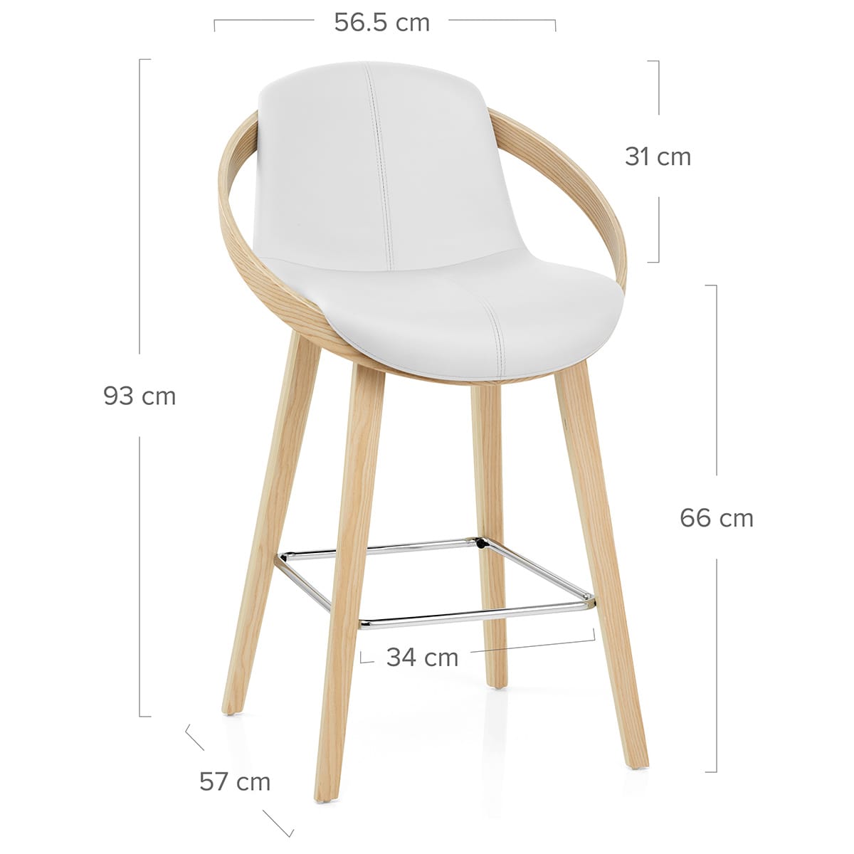 Atom Stool Oak & White