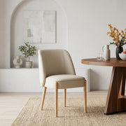 Chaise Faux Cuir Bois - Avon Crème