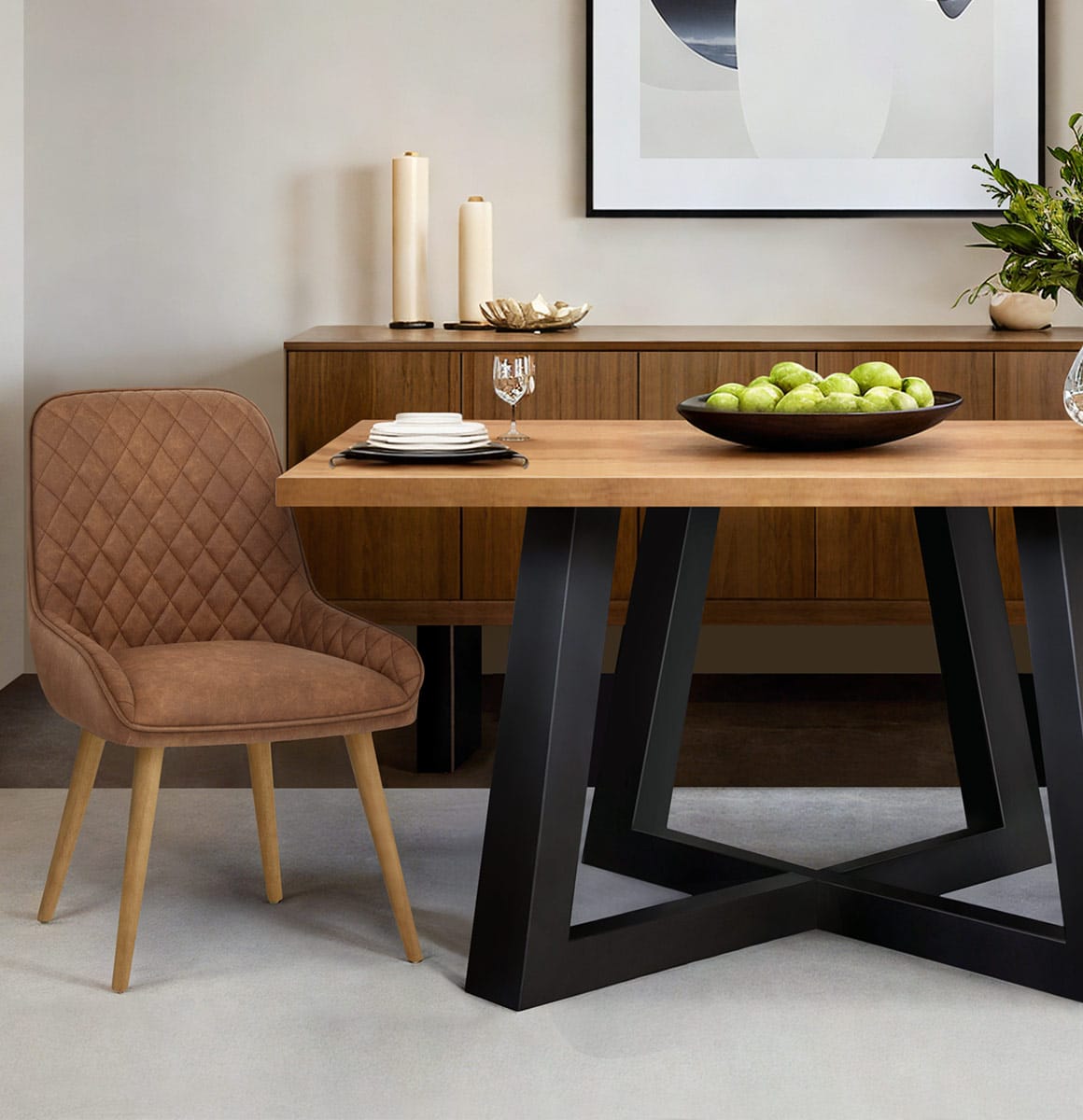 Azure Oak Dining Chair Tan