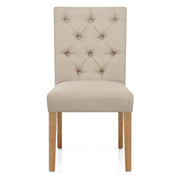 Barrington Oak Dining Chair Cream Fabric
