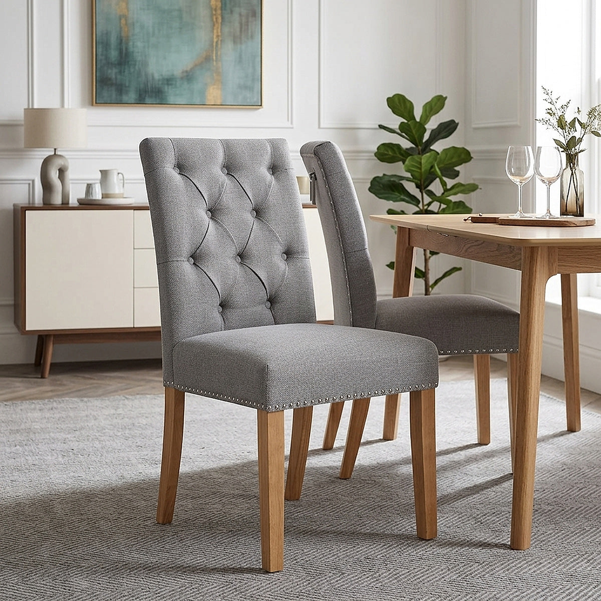 Chaise Bois Tissu - Barrington Gris 