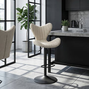 Tabouret Graphite Tissu - BB Swivel Crème 