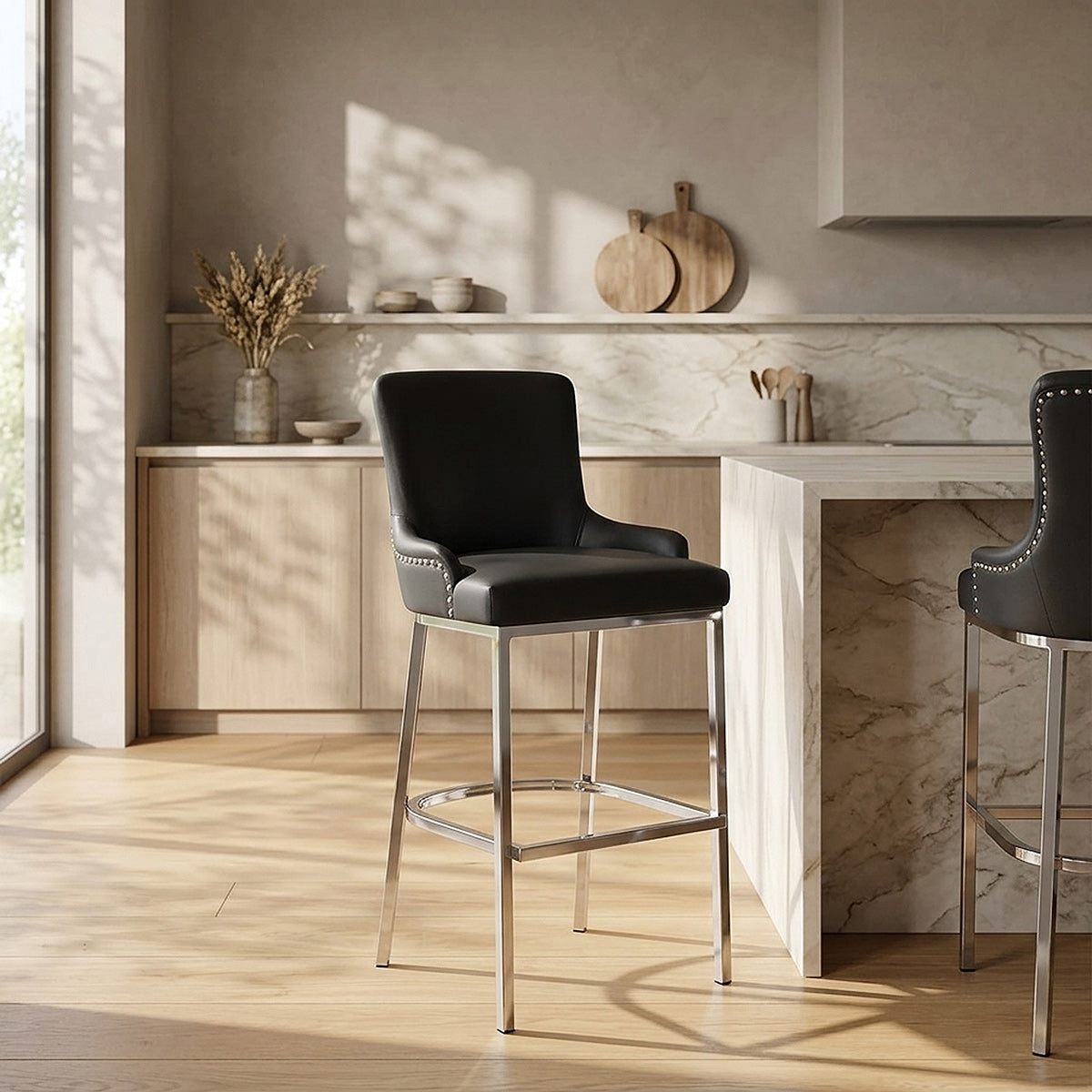 Chaise de Bar Faux Cuir - Bliss Noir 