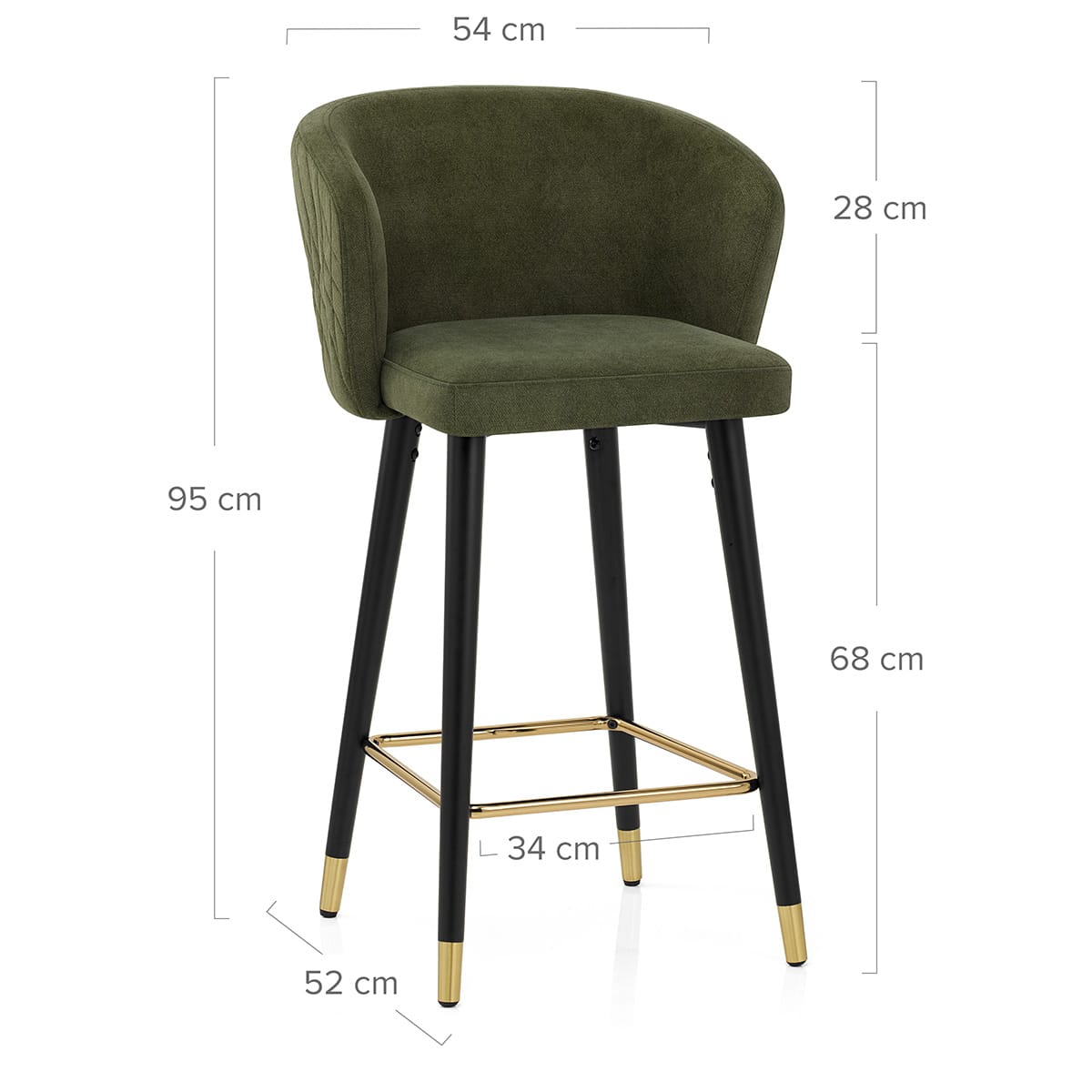 Tabouret de Bar Tissu - Boston Vert