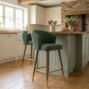 Tabouret de Bar Tissu - Boston Vert